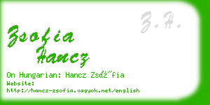 zsofia hancz business card